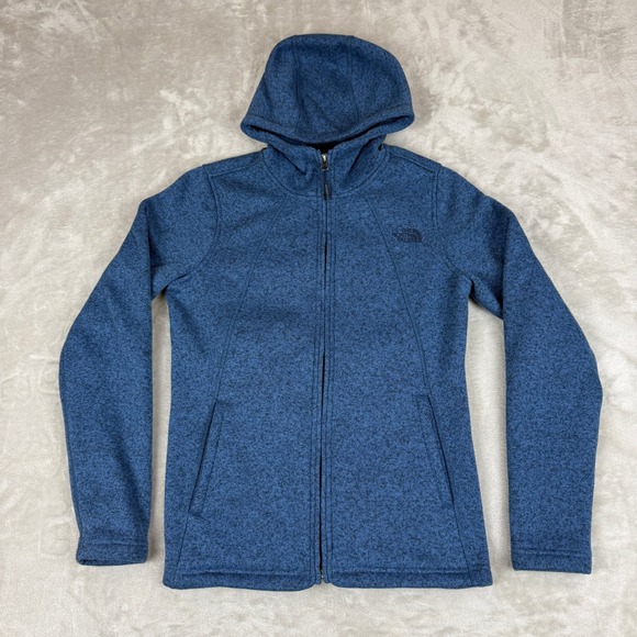 The North Face Tops - The North Face Fleece Hoodie Jacket Womens Small Blue Heathered Full Zip